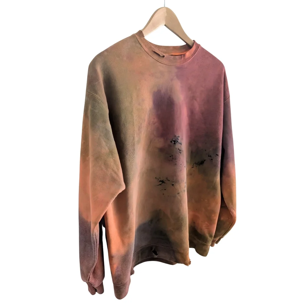 Hand-Dyed Distressed Crewneck (Men’s Size L) - Picture 2 of 4